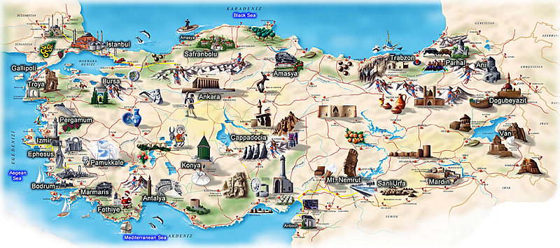 turkey tours map